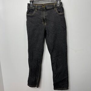 Blair black wash 90s style straight leg jeans w elastic back
